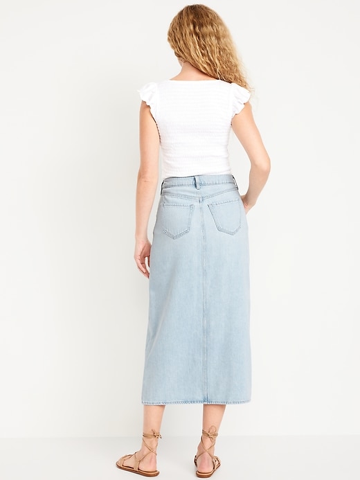 Image number 3 showing, Mid-Rise Jean Maxi Skirt