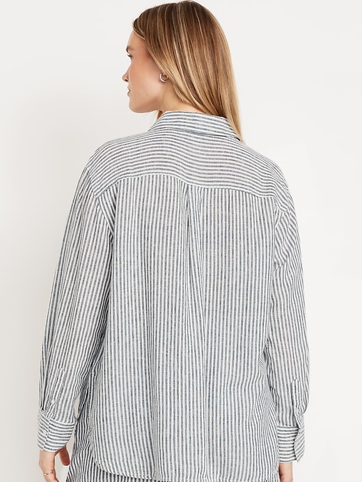 Image number 5 showing, Button-Down Linen-Blend Striped Shirt