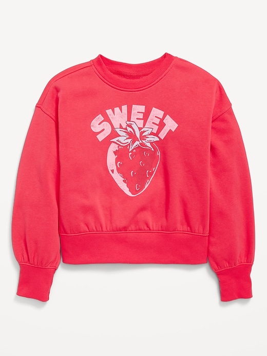 View large product image 2 of 3. Vintage Oversized Crew-Neck Graphic Sweatshirt for Girls