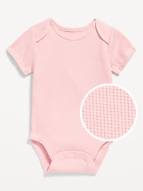 Image number 2 showing, Unisex Short-Sleeve Waffle-Knit Bodysuit for Baby