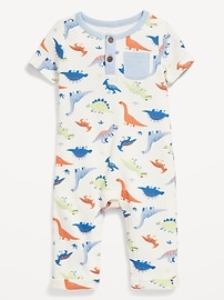 L'image numéro 2 présente Cache-couche henley en tricot gaufré unisexe pour bébé