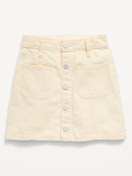 Image number 4 showing, High-Waisted Button-Front Utility Mariner Jean Skirt for Girls