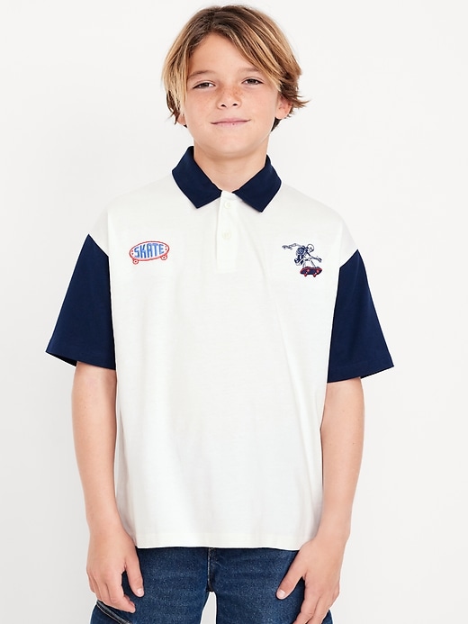 View large product image 1 of 4. Oversized Graphic Polo Shirt for Boys