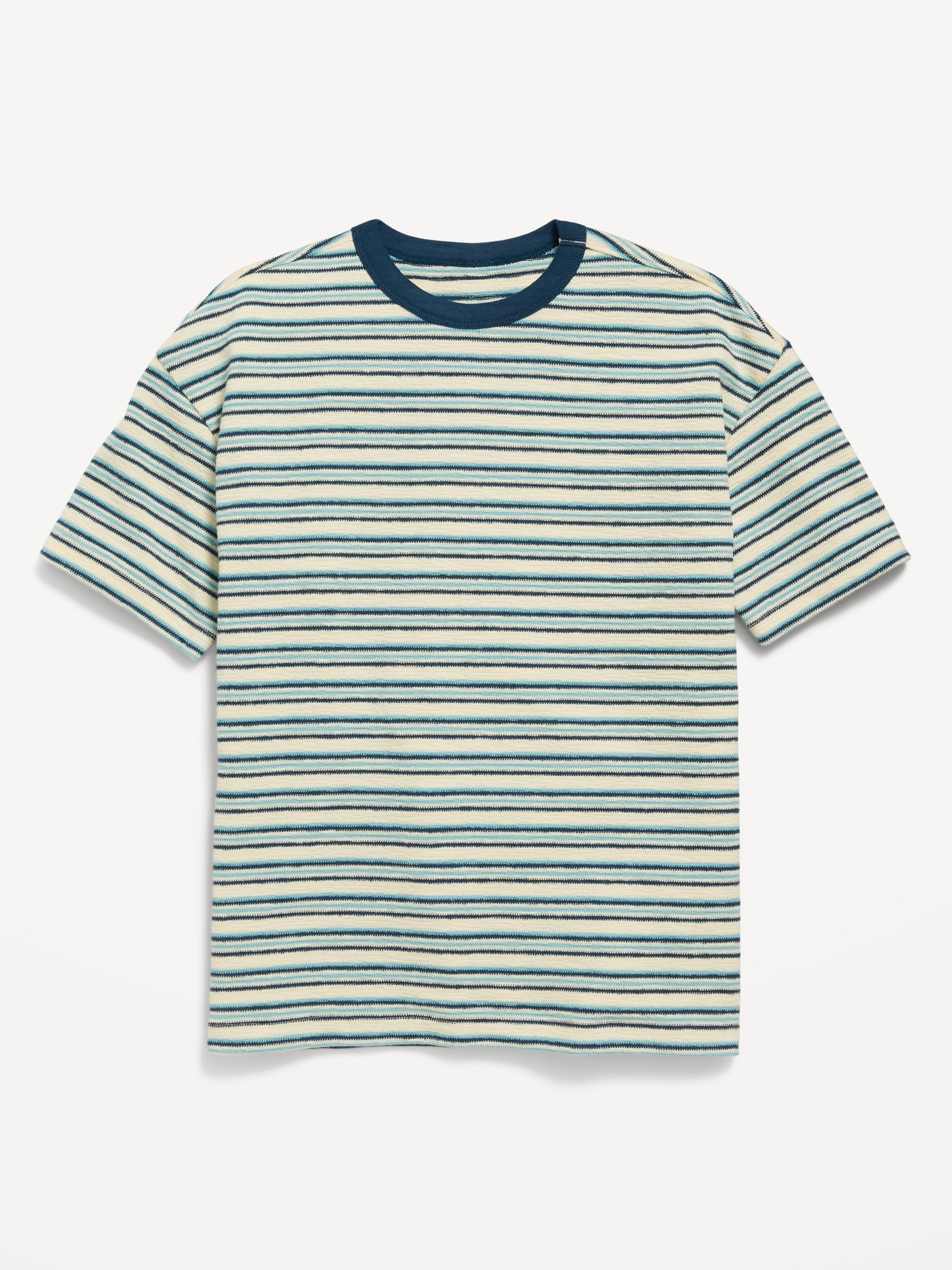 Oversized Short-Sleeve Textured-Knit T-Shirt for Boys