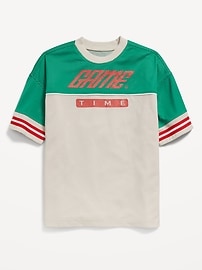 View large product image 3 of 6. Oversized Color-Block Mesh Graphic T-Shirt for Boys