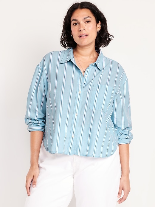 Image number 6 showing, Cropped Button-Down Striped Shirt