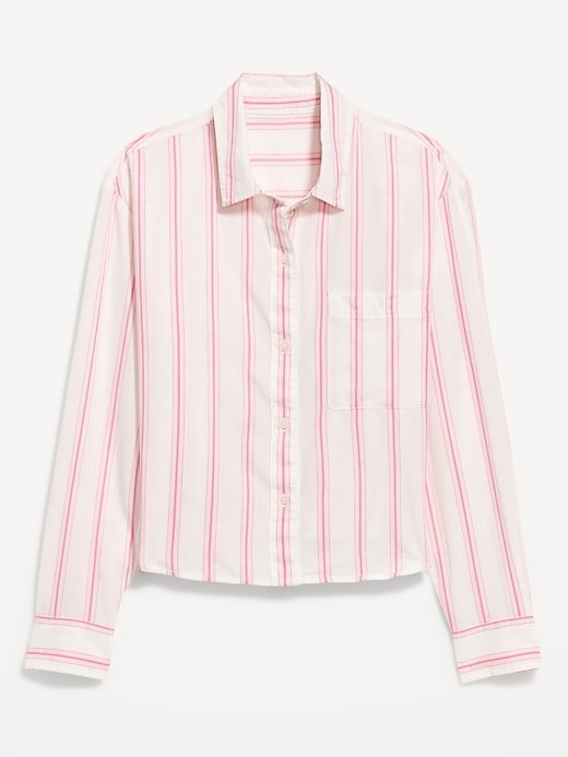 Image number 9 showing, Cropped Button-Down Striped Shirt