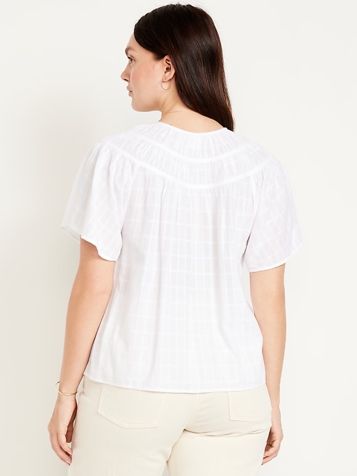 Image number 5 showing, Flutter-Sleeve Dobby Top