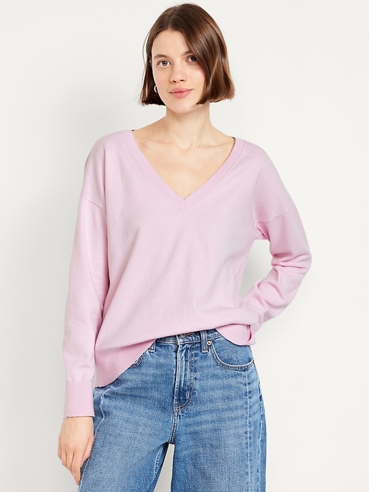 Image number 1 showing, SoSoft Lite Loose V-Neck Sweater