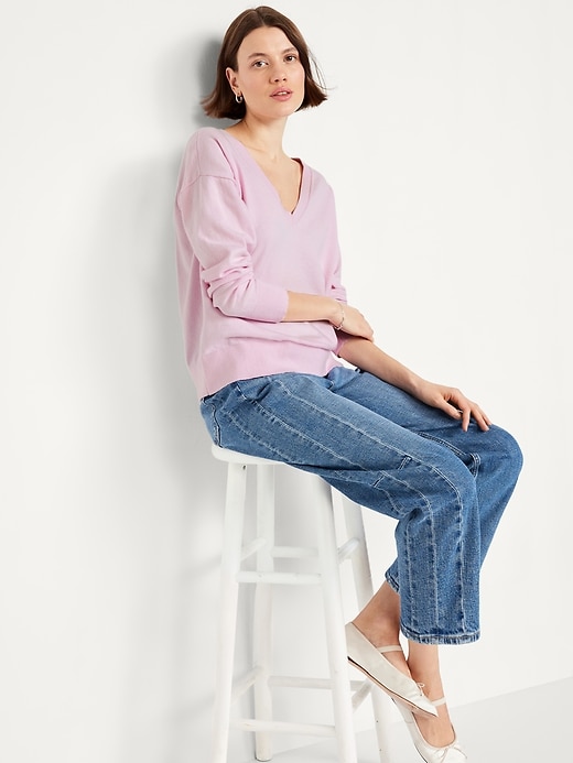 Image number 3 showing, SoSoft Lite Loose V-Neck Sweater