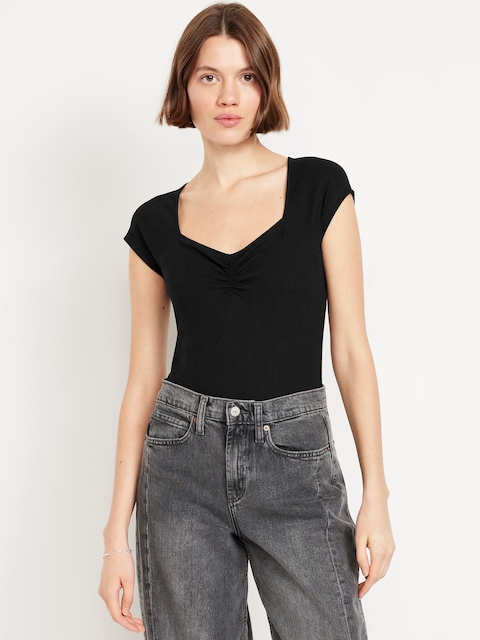 Double-Layer Cinched Bodysuit