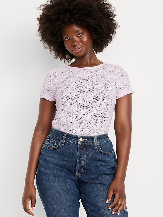 Image number 5 showing, Lace Crew-Neck Top