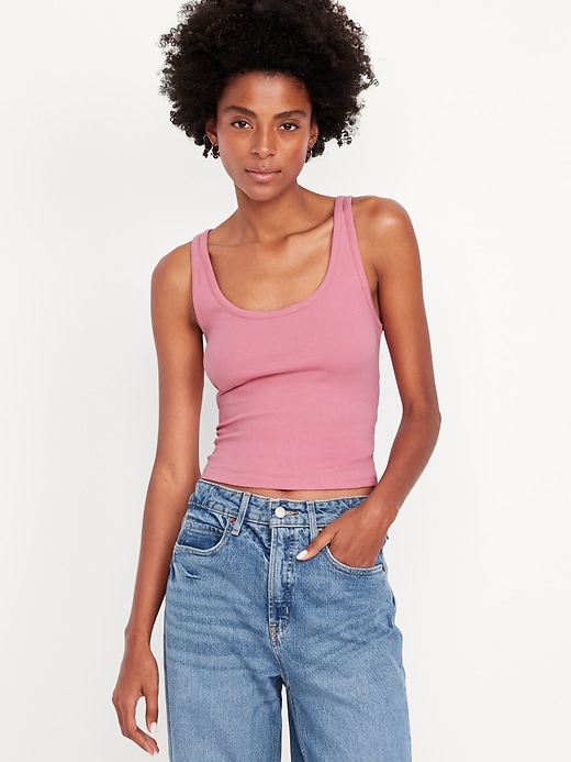 Image number 1 showing, Ribbed Crop Tank Top