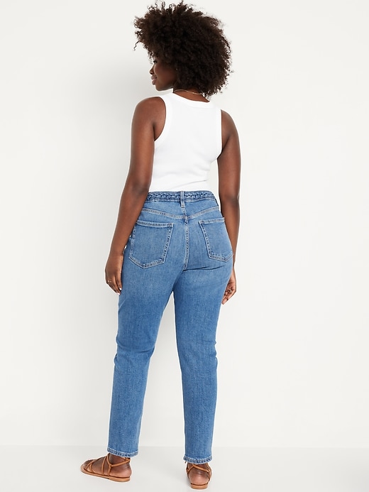 Image number 5 showing, Curvy High-Waisted OG Straight Braided Ankle Jeans