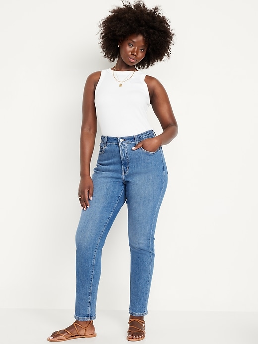 Image number 4 showing, Curvy High-Waisted OG Straight Braided Ankle Jeans