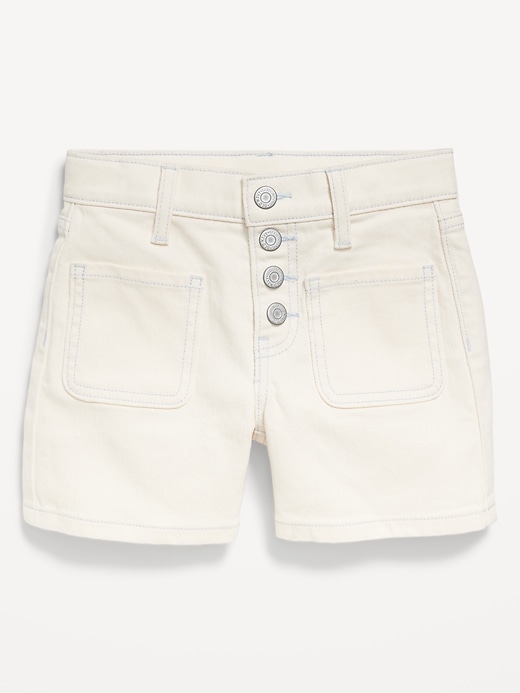 Image number 4 showing, High-Waisted Mariner Midi Jean Shorts for Girls
