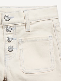 View large product image 5 of 5. High-Waisted Mariner Midi Jean Shorts for Girls