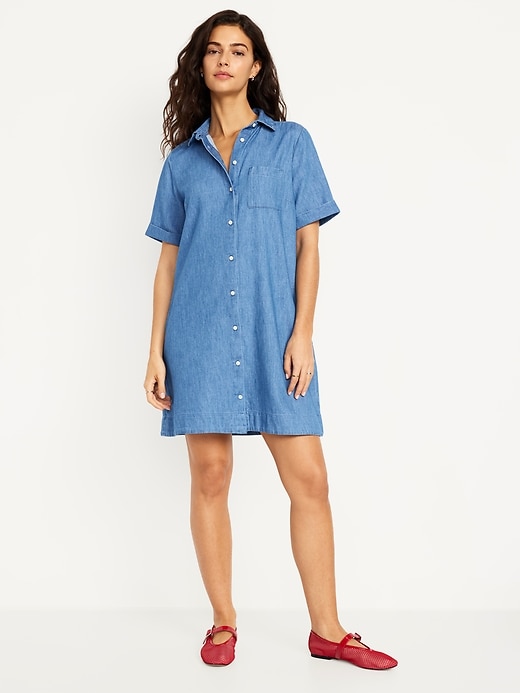 Image number 1 showing, Jean Shirt Dress