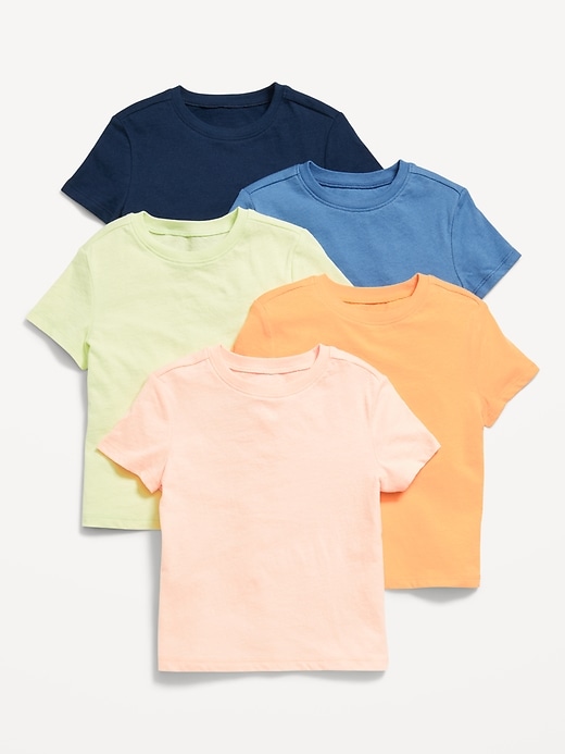 View large product image 1 of 1. Short-Sleeve Solid T-Shirt 5-Pack for Toddler Boys