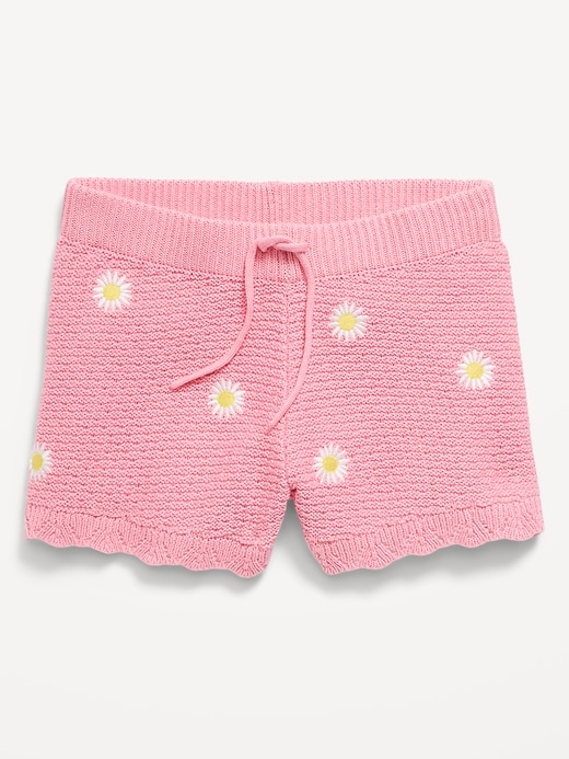 View large product image 1 of 1. Sweater-Knit Embroidered Shorts for Girls