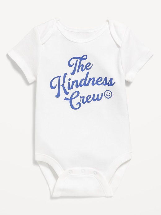 View large product image 1 of 2. Short-Sleeve Unisex Graphic Bodysuit for Baby