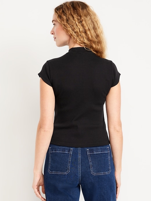 Image number 6 showing, Ribbed Mock-Neck Top