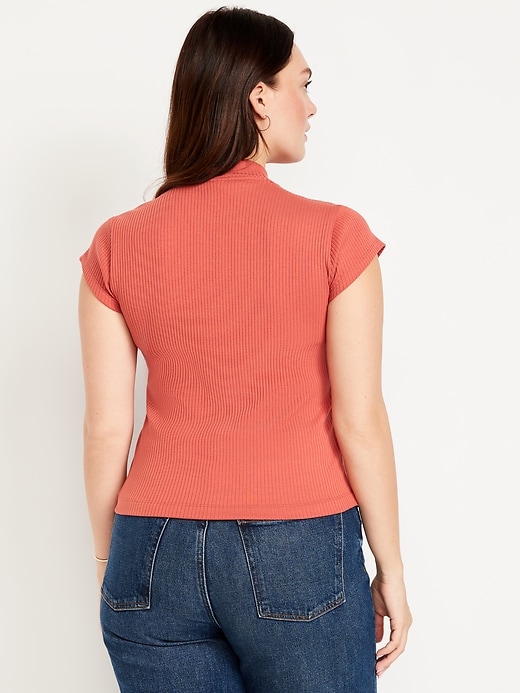 Image number 6 showing, Ribbed Mock-Neck Top