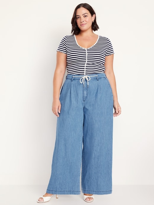 Image number 7 showing, High-Waisted Super Wide-Leg Drapey Jeans