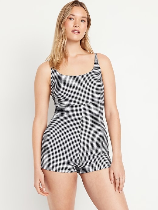 Image number 5 showing, Textured Swim Romper -- 2.5-inch inseam