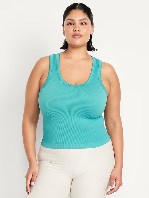 Image number 7 showing, Fitted Seamless Ribbed Tank Top