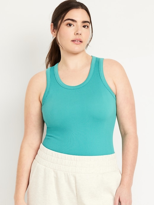 Image number 5 showing, Fitted Seamless Ribbed Tank Top