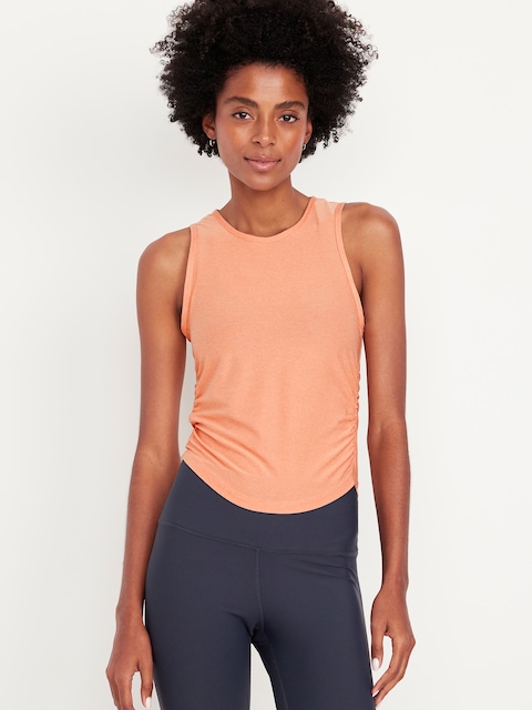 CloudMotion Ruched Tank Top - Orange