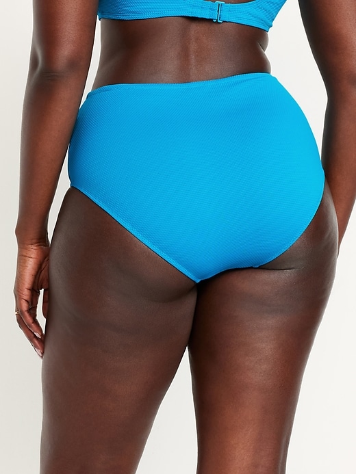 Image number 6 showing, High-Waisted Textured Bikini Swim Bottoms