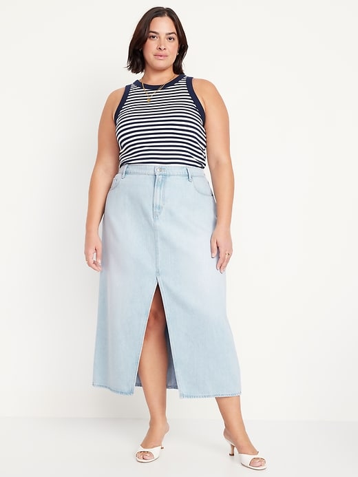 Image number 7 showing, Mid-Rise Jean Maxi Skirt