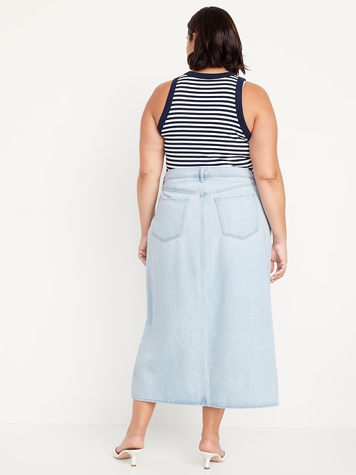 Image number 8 showing, Mid-Rise Jean Maxi Skirt