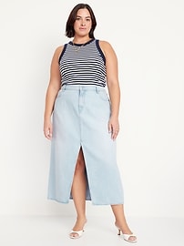 Mid-Rise Jean Maxi Skirt
