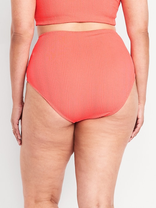 Image number 8 showing, High-Waisted Ribbed Bikini Swim Bottoms