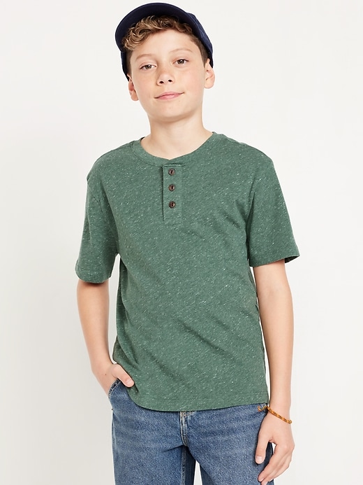 View large product image 1 of 3. Short-Sleeve Henley T-Shirt for Boys