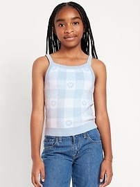 L'image numéro 1 présente Camisole en tricot côtelé à motif pour fille