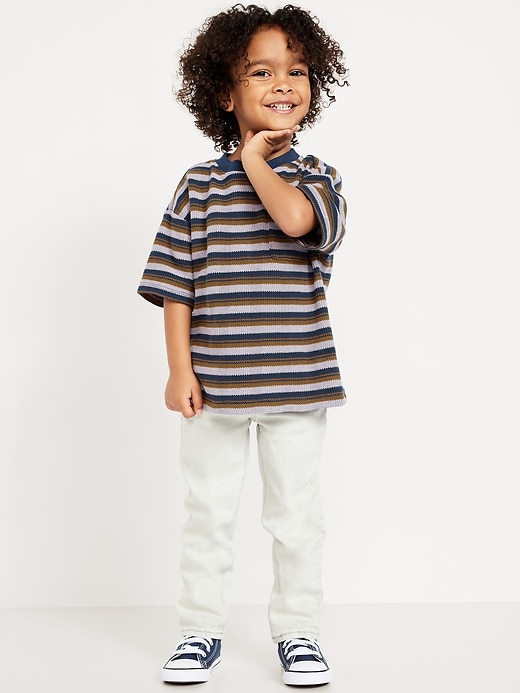 View large product image 1 of 2. Oversized Short-Sleeve Waffle-Knit Pocket T-Shirt for Toddler Boys