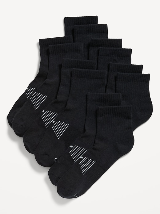 View large product image 1 of 1. 6-Pack Athletic Quarter Crew Socks for Men