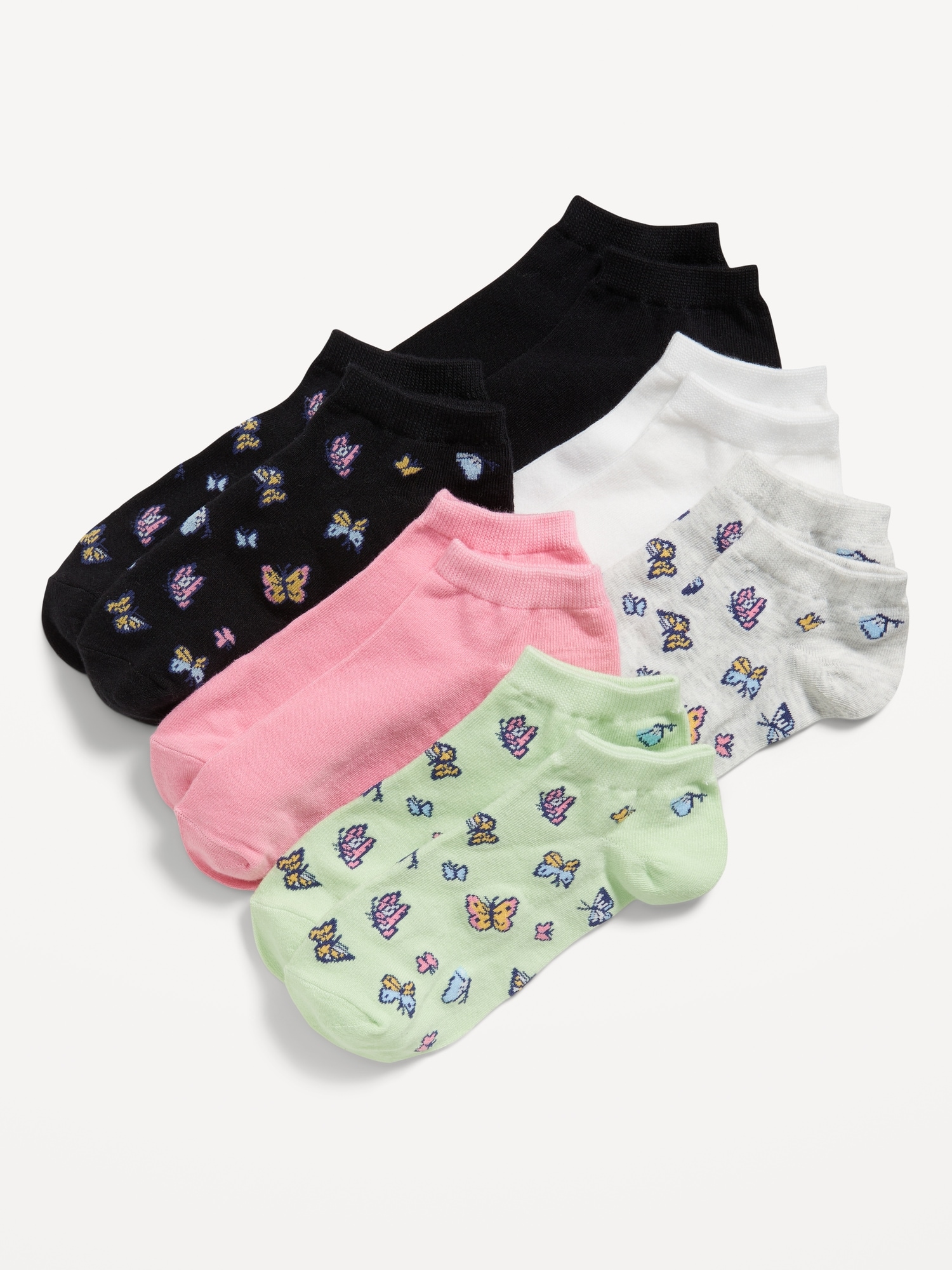 Printed Ankle Socks 6-Pack for Girls