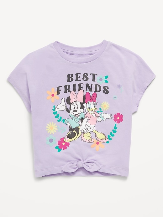 View large product image 1 of 1. Disney© Minnie Mouse Tie-Knot Graphic T-Shirt for Toddler Girls