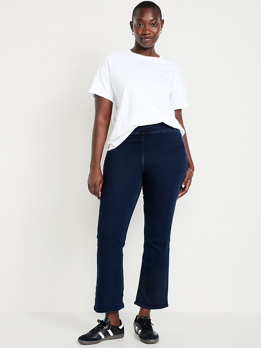 Image number 4 showing, High-Waisted Weekender Pull-On Crop Flare Jeans