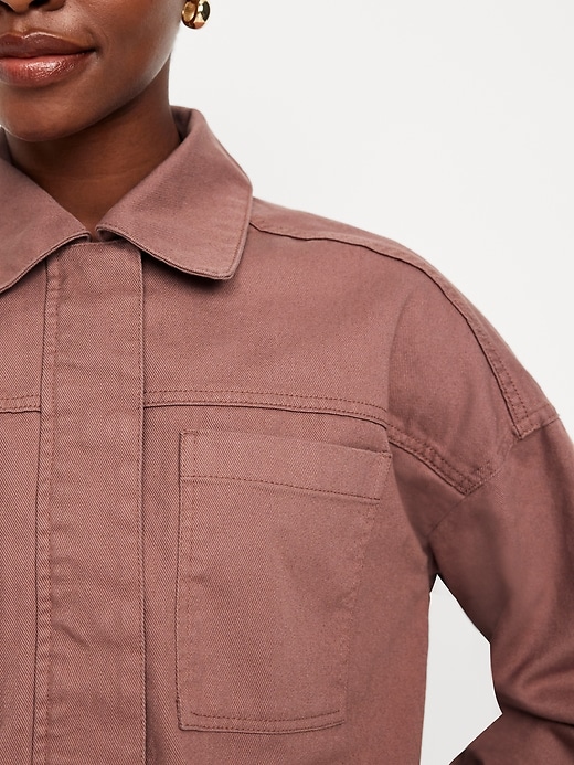 Image number 4 showing, Canvas Crop Utility Jacket