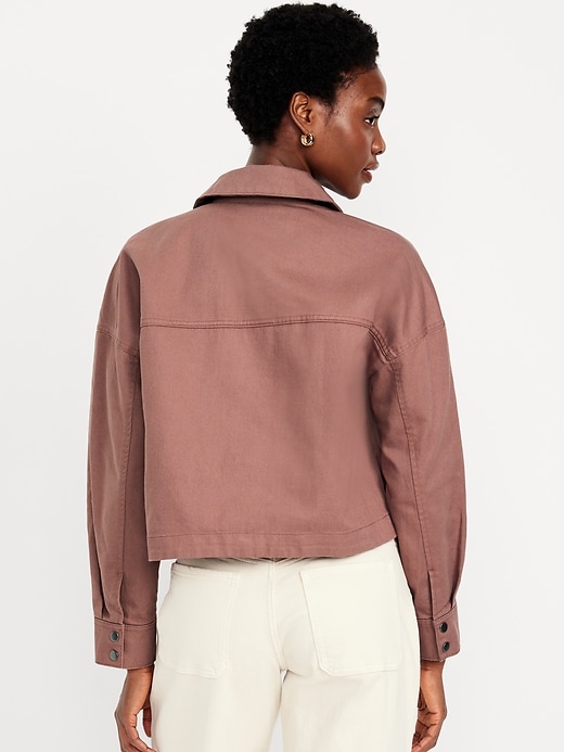 Image number 7 showing, Canvas Crop Utility Jacket