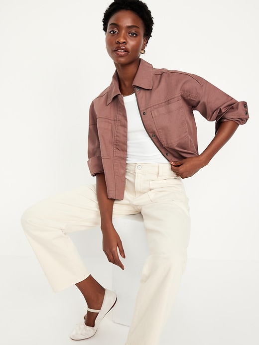 Image number 8 showing, Canvas Crop Utility Jacket