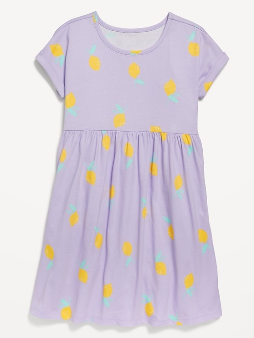 View large product image 2 of 2. Printed Short-Sleeve Jersey-Knit Dress for Girls