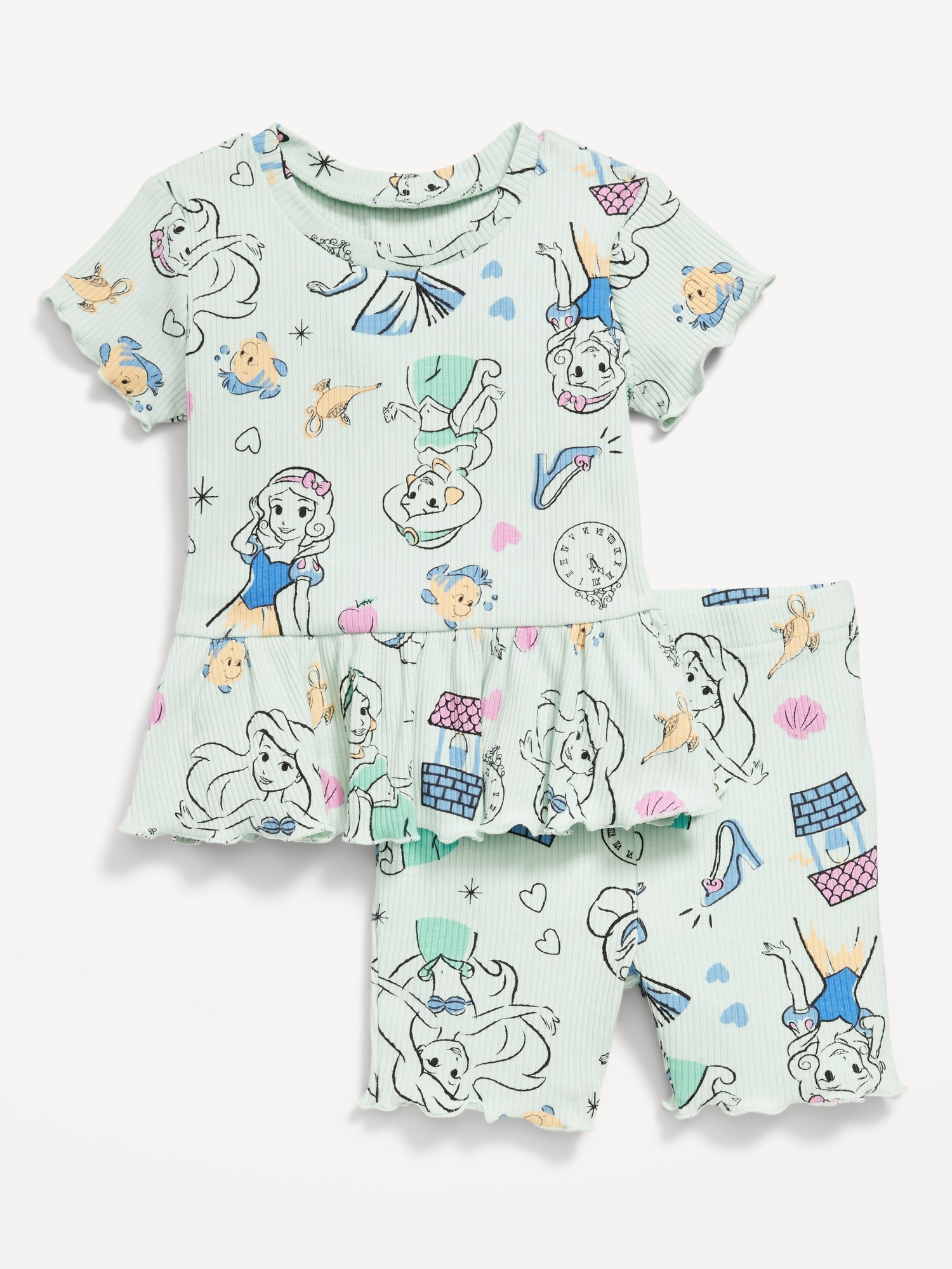 Disney© Ribbed Lettuce-Edge Top and Shorts Set for Baby