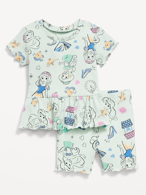 Disney© Ribbed Lettuce-Edge Top and Shorts Set for Baby